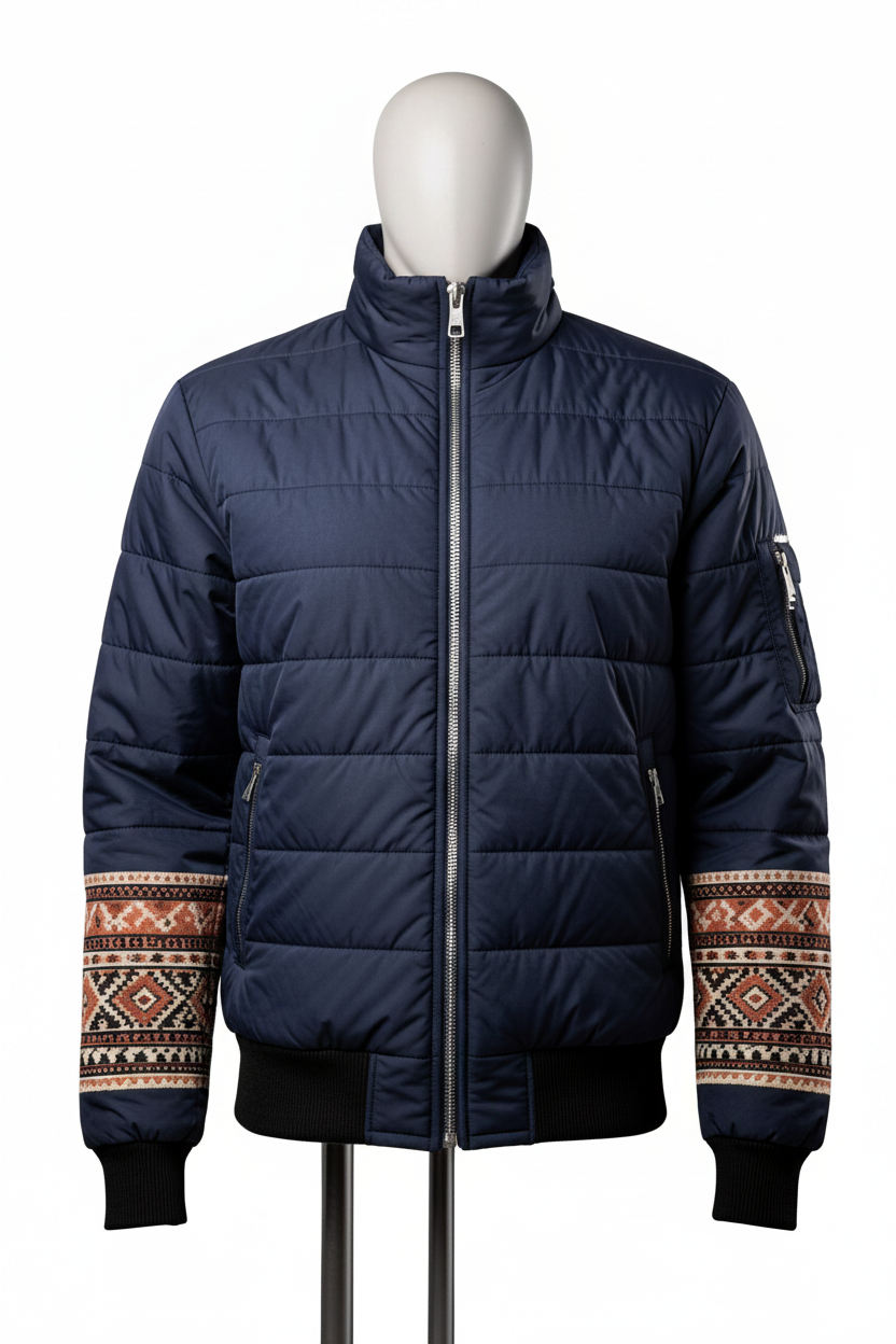 Aztec Puffer Jacket - Front