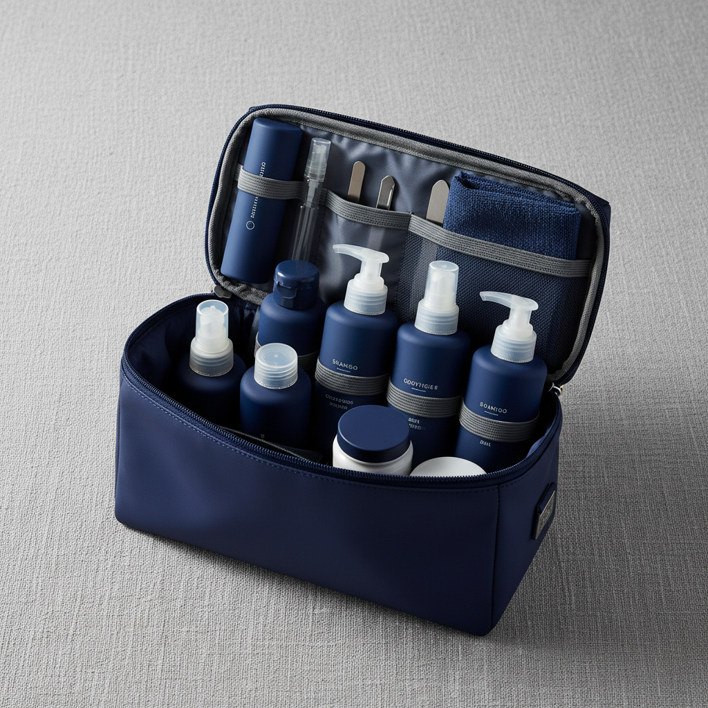 Dark blue flat lay